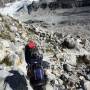 Bolivie - Deuxieme jour au Huayna, marche d´approche avec tout le matos sur le dos